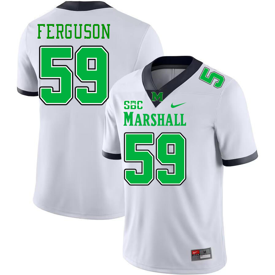 Marshall Thundering Herd #59 Evan Ferguson College Football Jerseys Stitched-White